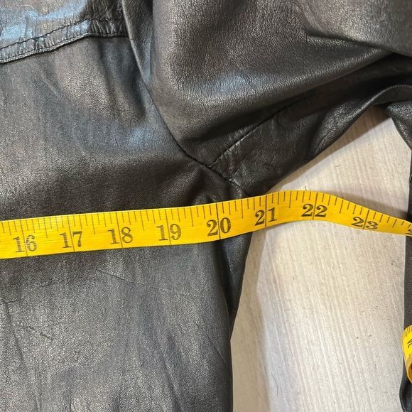 Long Leather Trench Coat Size 40 Which is Med to L Belted Single Breasted - Picture 8 of 10